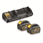 Зарядний пристрій + 2 акумулятори DCB132T2 XR FLEXVOLT DeWALT (DCB132T2), фото  | SNABZHENIE.com.ua