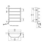 Полотенцесушитель электрический Kroner Трапеция ДТ08EL 600х500, фото , изображение 2 | SNABZHENIE.com.ua