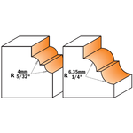 Фреза калевочная римская 42,8x18,5 мм, хвостовик 6,35 мм CMT, фото , изображение 2 | SNABZHENIE.com.ua