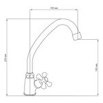 Кран Lidz (CRM) 75 21 269F для кухни, однорычажный., фото , изображение 2 | SNABZHENIE.com.ua