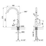 Кран для кухни Lidz (NKS) 12 32 015SF-8 на одну воду, фото , изображение 2 | SNABZHENIE.com.ua