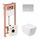 Набор Qtap 3 в 1 Nest QT0133M425 с круглой панелью и унитазом Crow, фото  | SNABZHENIE.com.ua