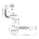 Сифон кухонный Lidz (WHI) 60 05 M002 01 EURO с отводом 50 мм, фото , изображение 2 | SNABZHENIE.com.ua