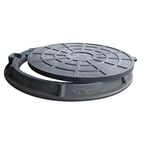 Легкий круглый канализационный люк Воюс до 1,5 т (А15Л) черный, фото , изображение 2 | SNABZHENIE.com.ua