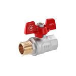 Шаровой кран WaGa 1/2 ВН PN40 с бабочкой, никелированный, фото  | SNABZHENIE.com.ua