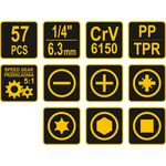 Реверсивная отвертка VOREL с трещоткой, набор насадок CrV 56 (VO-65033), фото , изображение 3 | SNABZHENIE.com.ua