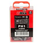 Набор бит PH1 25мм 1/4" 25шт S2 в пластиковом кейсе ULTRA, фото , изображение 2 | SNABZHENIE.com.ua