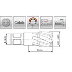 Твердосплавное корончатое сверло Weldon 32 TCT (НМ) 90x50 мм FS CUT F325090T, фото , изображение 4 | SNABZHENIE.com.ua
