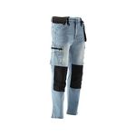 Рабочие джинсы YATO стрейч, XL, голубые, 17 карманов, 71% хлопок, фото , изображение 5 | SNABZHENIE.com.ua