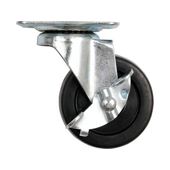 Колесо до візка поліпропіленове &Oslash;=40мм, b=17мм VOREL з обертальною опорою і гальмом; h=54мм, навантаження 20кг, фото  | SNABZHENIE.com.ua