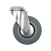 Колесо до візка &Oslash;=75мм, b=21мм VOREL з обертовою опорою і кріпленням, отвір; h=101мм, навантаження - 30кг, фото  | SNABZHENIE.com.ua