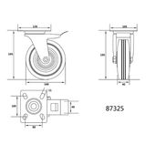 Колесо до візка &Oslash;=160 мм, b=40 мм VOREL з обертовою опорою і гальмом; h=195 мм, навантаження 130 кг, фото , зображення 2 | SNABZHENIE.com.ua