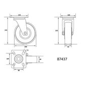 Колесо до візка поліамідове &Oslash;=200 мм, b=40 мм VOREL з обертовою опорою; h=235 мм, навантаження-150 кг, фото , зображення 4 | SNABZHENIE.com.ua