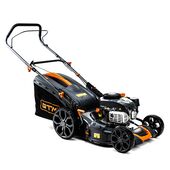 GTM Газонокосарка бенз. LM48, 5к.с., ширина захвату 48см, висота скош. 30-80мм, травозбірник 70л, несамохідна, фото  | SNABZHENIE.com.ua