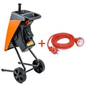 GTM Подрібнювач садовий DS2500/40 KIT, 220В, 2500Вт, гілки до 40мм, ножі + подовжувач 10м помаранч., фото , изображение 2 | SNABZHENIE.com.ua