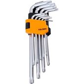 Tolsen Ключі шестигранні, набір 9шт, подовжені, довгі, кулястий наконечник, Тorx 10-50, CrV, фото , зображення 3 | SNABZHENIE.com.ua