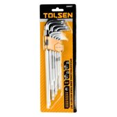 Tolsen Ключі шестигранні, набір 9шт, подовжені, довгі, кулястий наконечник, Тorx 10-50, CrV, фото , зображення 4 | SNABZHENIE.com.ua