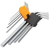 Tolsen Ключі шестигранні, набір 9шт, подовжені, довгі, кулястий наконечник, 1.5-10мм, CrV, фото  | SNABZHENIE.com.ua