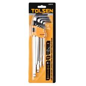 Tolsen Ключі шестигранні, набір 9шт, кулястий наконечник, CrV, 1.5-10мм, фото , зображення 4 | SNABZHENIE.com.ua