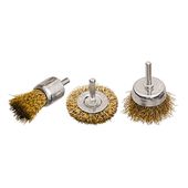Набор щеток MATRIX для дрели 3 шт: 1 плоская, 2 чашечные 25-50 мм, фото  | SNABZHENIE.com.ua
