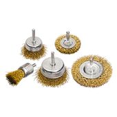 Набор щеток для дрели MATRIX 5 шт: плоские и чашечные 25-75 мм, фото  | SNABZHENIE.com.ua