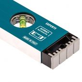 Алюмінієвий рівень 400 мм, посилений, ударопрочні заглушки, 3 вікна, фото , зображення 3 | SNABZHENIE.com.ua