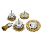 Набор щеток для дрели MATRIX 5 шт: плоские и чашечные 25-75 мм, фото , изображение 2 | SNABZHENIE.com.ua