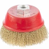 Щетка чашечная 100 мм М14, латунная проволока MATRIX, фото , изображение 2 | SNABZHENIE.com.ua