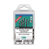Набор сверл по металлу QuickBIT 5 шт, хвостовик 1/4", HSS-G (Super) пластиковая кассета HELLER (26571)