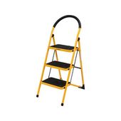Складная металлическая лестница VOREL : 3 ступени 36 х 26 см с противоскользящей накладкой 115 х 47 х 65 см, фото  | SNABZHENIE.com.ua