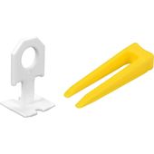 Клипы и клинья для укладки керамической плитки VOREL : 1 мм, t&le; 14 мм. 50 + 50 шт., фото  | SNABZHENIE.com.ua