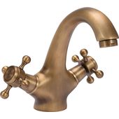 Смеситель FALA для умывальника RETRO BRONZE 1 с 2 вентилями, фото  | SNABZHENIE.com.ua