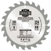 Пильный диск 160x20 мм, Z24 по дереву Contractor CMT, фото  | SNABZHENIE.com.ua