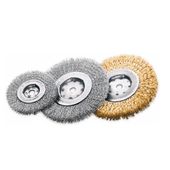 Щетка цилиндрическая однорядная 200 х 16 х 16 мм стальной гофрированный провод 0,3 мм 6000 об/мин LESSMANN (360161)