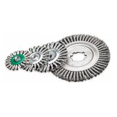 Щетка дисковая 178 х 22,2 мм скрученная жгутами нержавеющая проволока 0,5 мм 12500 об/мин LESSMANN (475811)