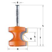 Фреза радиусная CMT 25,4x22x54 мм, хвостовик 8 мм, фото  | SNABZHENIE.com.ua