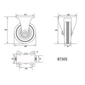 Колесо до візка &Oslash;= 160 мм, b= 40 мм VOREL зі штовхною опорою; h= 195 мм, навантаження - 130 кг, фото , зображення 2 | SNABZHENIE.com.ua