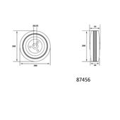 Колесо з чорної гуми VOREL; &Oslash;= 200 мм, b= 44 мм, навантаження 150 кг, фото , зображення 2 | SNABZHENIE.com.ua