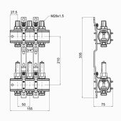 Коллектор Icma 1, 3 выхода с расходомерами для отопления №K013, фото , изображение 2 | SNABZHENIE.com.ua
