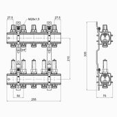 Коллектор Icma 1,5 с 5 выходами и расходомерами №K013, фото , изображение 2 | SNABZHENIE.com.ua