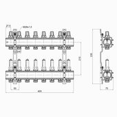 Коллектор Icma 1/8 с 8 выходами и расходомерами №K013, фото , изображение 2 | SNABZHENIE.com.ua