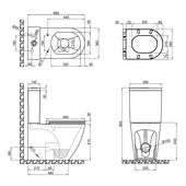 Унітаз-компакт Qtap Robin безободковий з сидінням Soft-close QT1322, фото , зображення 2 | SNABZHENIE.com.ua