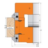 Фреза CMT 139x50 мм, двусторонняя, фаска 45°, радиус 35 мм 694.005.35, фото , изображение 2 | SNABZHENIE.com.ua