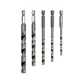 Набор сверл по металлу STHOR: 6-гранный хвостовик HEX 1/4, HSS. &Oslash;=4, 5, 6, 8, 10 мм, 5 шт., фото  | SNABZHENIE.com.ua