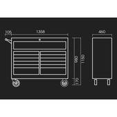 Тумба інструментальна 13 полочна 87435-13B для зберігання інструментів, фото , зображення 2 | SNABZHENIE.com.ua