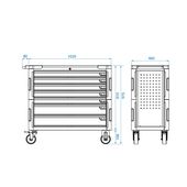 Тумба інструментальна велика 7 поличок з бампером 1020x460x976 87G33-7B-КБ, фото , зображення 2 | SNABZHENIE.com.ua