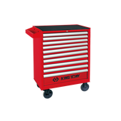 Тумба на колесах з 10 ящиками та замком, червона, фото  | SNABZHENIE.com.ua