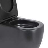 Унітаз підлоговий Qtap Robin Ultra Quiet безободковий з сидінням Soft-Close MATT BLACK QT13226083AMB, фото , зображення 5 | SNABZHENIE.com.ua