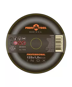 Круг отрезной по металлу 125 х 1,0 х 22,2 мм PROFITOOL Inox Professional F41
