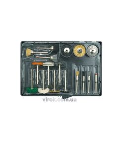 Насадки шлифовальные и полировальные для мини-шлифмашинки VOREL, набор 17шт, фото  | SNABZHENIE.com.ua